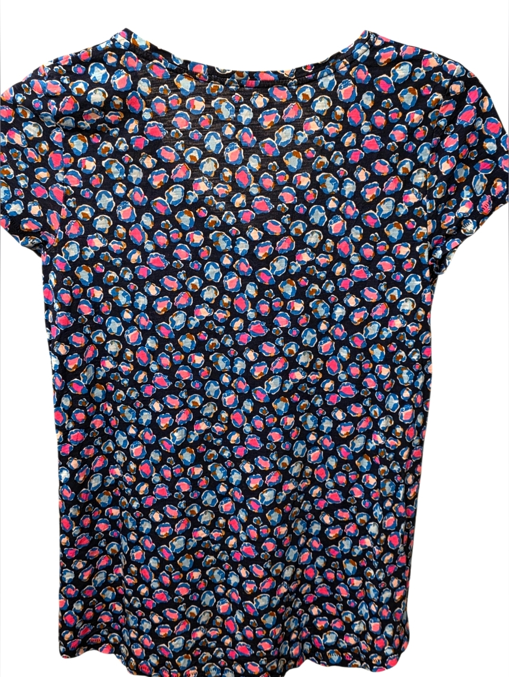 Lilly Pulitzer Etta V-Neck Seabreeze Blue Low Tide Navy Spotted Top Size XXS - Picture 5 of 9